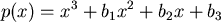 $\displaystyle p(x)=x^{3}+b_{1}x^{2}+b_{2}x+b_{3}$