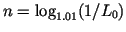 $ n=\log_{1.01}(1/L_0)$