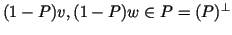 $ (1-P)v,(1-P)w\in\Ker P=(\Bild P)^\perp$