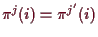 \bgroup\color{demo}$ \pi^{j}(i)=\pi^{j'}(i)$\egroup