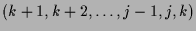 $\displaystyle (k+1,k+2,\dots,j-1,j,k)$