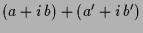 $\displaystyle (a+i\,b)+(a'+i\,b')$