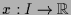 $ x:I\to\mathbb{R}$