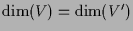 $ \dim(V)=\dim(V')$