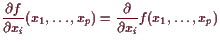 \bgroup\color{demo}$\displaystyle \frac{\d f}{\d x_i} (x_1,\dots,x_p) = \frac{\d }{\d x_i} f(x_1,\dots,x_p)
$\egroup