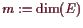 \bgroup\color{demo}$ m:=\dim(E)$\egroup
