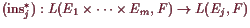 \bgroup\color{demo}$ (\operatorname{ins}_j^*):L(E_1\times \dots\times E_m,F)\to L(E_j,F)$\egroup