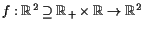 $ f:\mathbb{R}^2\supseteq \mathbb{R}_+\times \mathbb{R}\to \mathbb{R}^2$