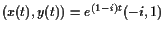 $ (x(t),y(t))=e^{(1-i)t}(-i,1)$