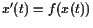 $ x'(t)=f(x(t))$