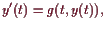 \bgroup\color{demo}$\displaystyle y'(t) = g(t,y(t)),
$\egroup