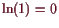 \bgroup\color{demo}$ \operatorname{ln}(1)=0$\egroup