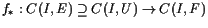 $ f_*:C(I,E)\supseteq C(I,U)\to C(I,F)$