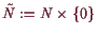 \bgroup\color{demo}$ \tilde N:=N\times \{0\}$\egroup