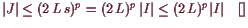 \bgroup\color{demo}$\displaystyle \vert J\vert \leq (2 L s)^p = (2  L)^p  \vert I\vert \leq (2 L)^p \vert I\vert {\rm\quad[]}
$\egroup