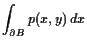 $\displaystyle \int_{\d B} p(x,y) dx$