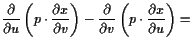 $\displaystyle \frac{\d }{\d u}\left(p\cdot \frac{\d x}{\d v}\right) - \frac{\d }{\d v}\left(p\cdot \frac{\d x}{\d u}\right) =$