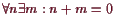 \bgroup\color{demo}$ \forall n\exists m:n+m=0$\egroup