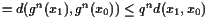 $\displaystyle = d(g^n(x_1),g^n(x_0)) \leq q^n d(x_1,x_0)$