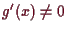 \bgroup\color{demo}$ g'(x)\ne 0$\egroup