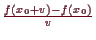 \bgroup\color{demo}$ \frac{f(x_0+v)-f(x_0)}{v}$\egroup