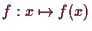 \bgroup\color{demo}$ f:x\mapsto f(x)$\egroup