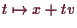 \bgroup\color{demo}$ t\mapsto x+tv$\egroup