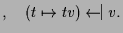 $\displaystyle ,\quad (t\mapsto tv) \DOTSB\kern.2em\setbox0=\hbox{$\leftarrow$\kern-.15em\raise0.1ex\hbox{$\vert$}}\box0 \kern.3emv.$