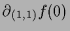 $ \d _{(1,1)}f(0)$