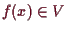 \bgroup\color{demo}$ f(x)\in V$\egroup