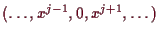 \bgroup\color{demo}$ (\dots,x^{j-1},0,x^{j+1},\dots)$\egroup