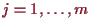 \bgroup\color{proclaim}$ j=1,\dots,m$\egroup