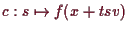 \bgroup\color{demo}$ c:s\mapsto f(x+tsv)$\egroup