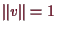 \bgroup\color{demo}$ \Vert v\Vert=1$\egroup