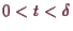 \bgroup\color{demo}$ 0<t<\delta $\egroup