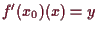 \bgroup\color{demo}$ f'(x_0)(x)=y$\egroup