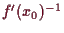 \bgroup\color{demo}$ f'(x_0)^{-1}$\egroup