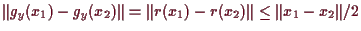 \bgroup\color{demo}$ \Vert g_y(x_1)-g_y(x_2)\Vert= \Vert r(x_1)-r(x_2)\Vert\leq \Vert x_1-x_2\Vert/2$\egroup