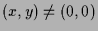 $ (x,y)\ne(0,0)$