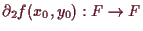 \bgroup\color{demo}$ \d _2 f(x_0,y_0):F\to F$\egroup