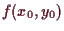\bgroup\color{demo}$ f(x_0,y_0)$\egroup