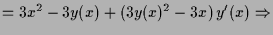 $\displaystyle =3x^2 -3y(x) + (3y(x)^2-3x)\,y'(x) \Rightarrow$