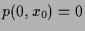 $ p(0,x_0)=0$