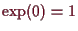 \bgroup\color{demo}$ \exp(0)=1$\egroup
