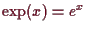 \bgroup\color{demo}$ \exp(x)=e^x$\egroup