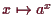 \bgroup\color{demo}$ x\mapsto a^x$\egroup