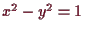 \bgroup\color{demo}$ x^2-y^2=1$\egroup