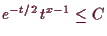 \bgroup\color{demo}$ e^{-t/2}\,t^{x-1}\leq C$\egroup