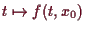 \bgroup\color{demo}$ t\mapsto f(t,x_0)$\egroup