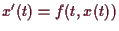 \bgroup\color{demo}$ x'(t)=f(t,x(t))$\egroup